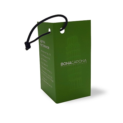 Бирка картонная с печатью BonaCapona
